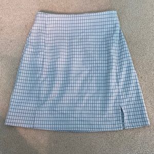 Brandy Melville blue and white plaid skirt!
